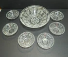VTG MCM Federal Heritage Fruit Bowl 10 1/2"  and 6 Berry Bowls 5 in Lot of 7 EUC