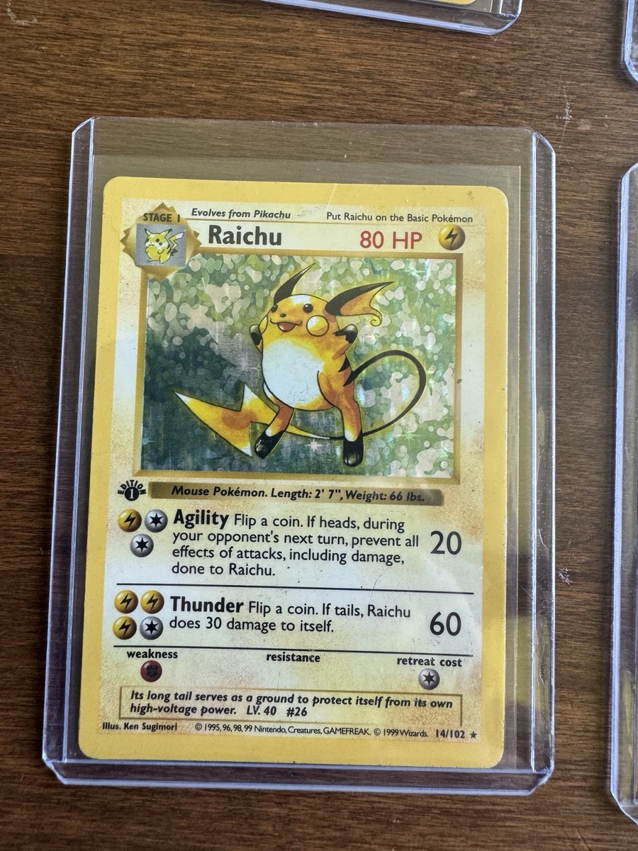 Raichu Pokémon TCG Shadowless Individual Collectible Card Game