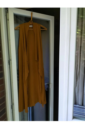 PULL&BEAR ~ congac & ärmellose Damen Long Weste S unifarben