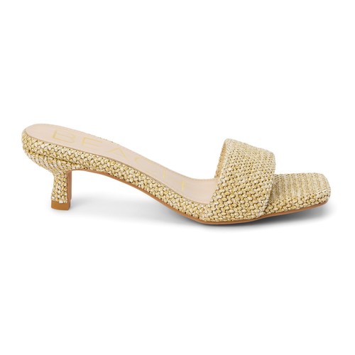 BEACH by Matisse Capricorn Square Toe Kitten Heels Pumps Womens Beige Dress Casu
