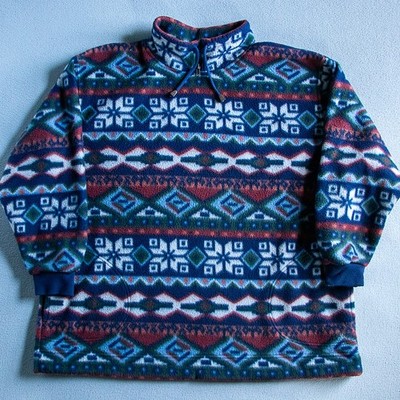 Vintage Sport Mobility Aztec Pullover Fleece Size Medium