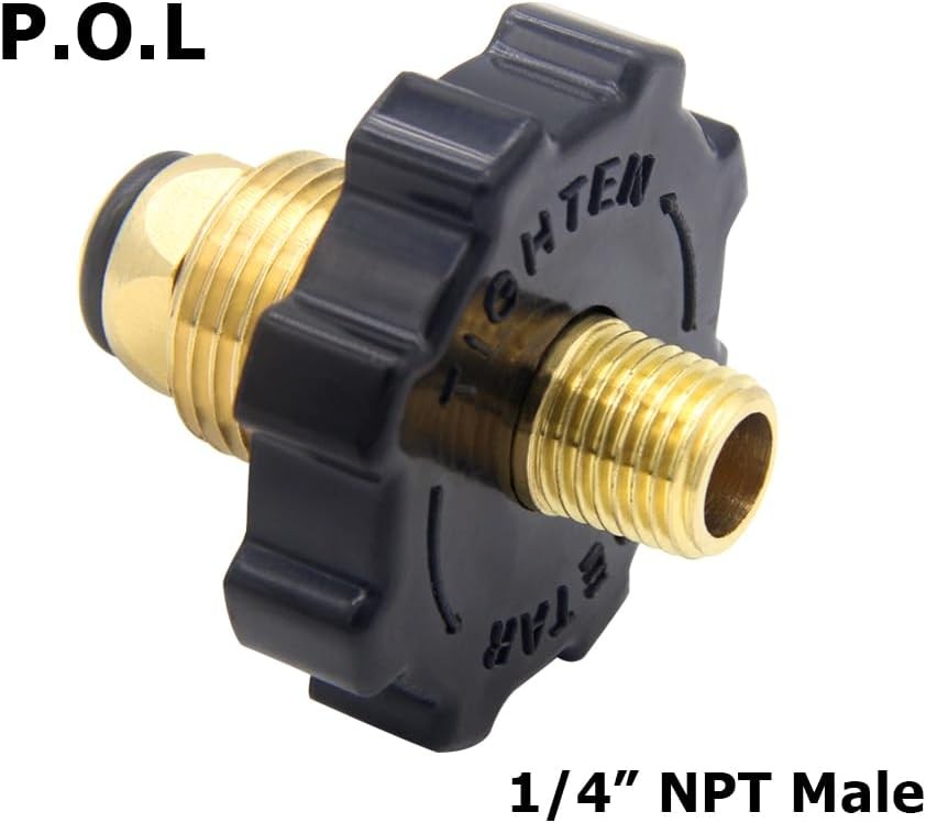 Hooshing Soft Nose POL Propane Gas Fitting with 1/4" NPT 1/4" Male 