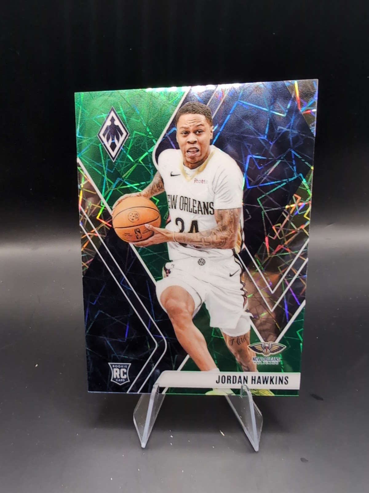 2023-24 Panini Phoenix Rookies Jordan Hawkins #254 Green Lazer Phoenix /175 (RC)