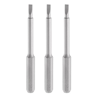 3 Stück SL2.0 Schlitz-Schraubendreher-Bit 5/32'' Schaft 45mm/1,77'' Länge S2 Stahl
