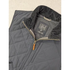 J Crew Sussex Quilted Vest Black Full Zip Corduroy Collar Mens Size M
