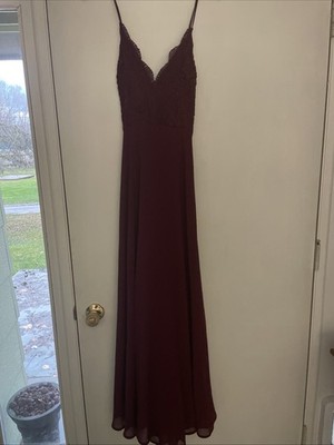 Lulus Women's Maroon Size Large Floor Length Dress