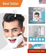 Elegant Fogless Shower Mirror with Adhesive Hooks - Ultimate Grooming Companion