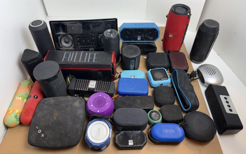 Bluetooth Speaker Mixed LOT of 30+ BOSE, ALTEC LANSING, ETC For Parts/Damaged