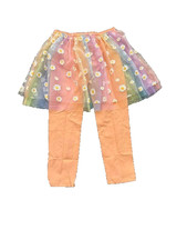 Chatter Carrot Girls Leggings With Mesh Tutu In Daisy Print - 5T