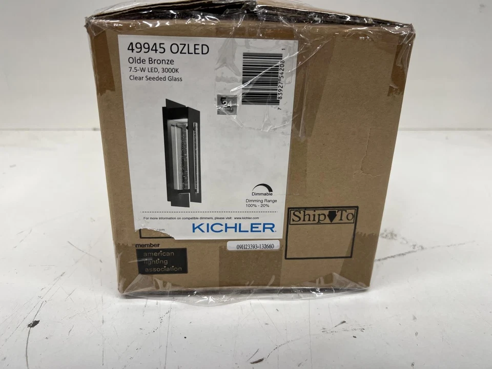 Camino del río Kichler 17,5 pulgadas Linterna de pared LED para exteriores de bronce antiguo de 1 luz Foto 2 de 2