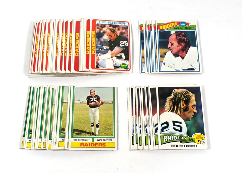 Lot of (80) 1974 to 1978 Topps Fred Biletnikoff Raiders