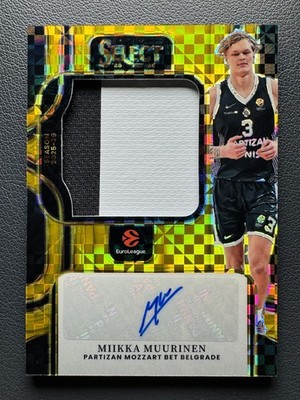 2025-26 Panini Select EuroLeague Miikka Muurinen GOLD Prizm Patch Auto 08/10