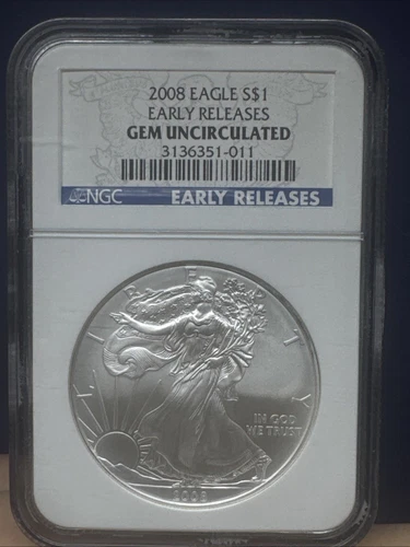 2008 Silver $1 Eagle Early Releases Gem Uncirculated NGC