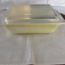 Yellow Pyrex 503-B Refrigerator Casserole Dish 503-C Lid READ DESCRIPTION 
