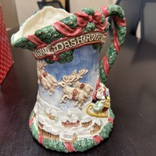 Fitz and Floyd Night Before Christmas Ceramic Santa Claus Pitcher 1.5 qt 1993