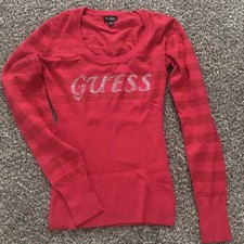 NWOT Guess Red Rhinestone Sweater Large