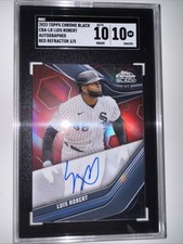 2023 Topps Chrome Black Luis Robert Red Refractor Auto 3/5 SGC 10
