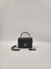 Chanel Trendy CC Black Quilted Lambskin Top Handle Gold CC Chain Crossbody Bag