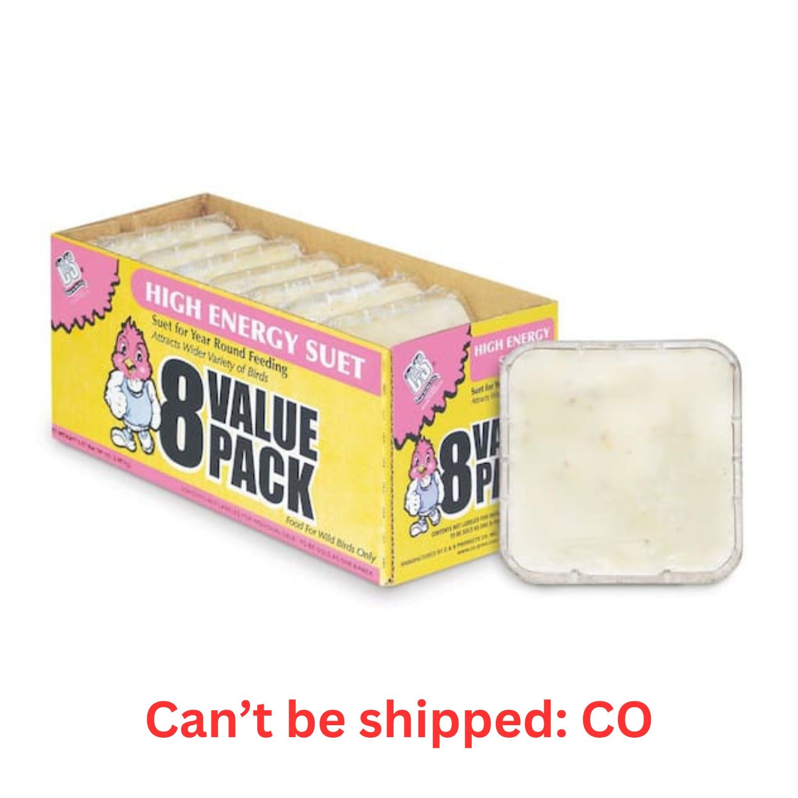 C&S Products High Energy Suet Value Pack 8 Pack Suet Cakes Wild Bird