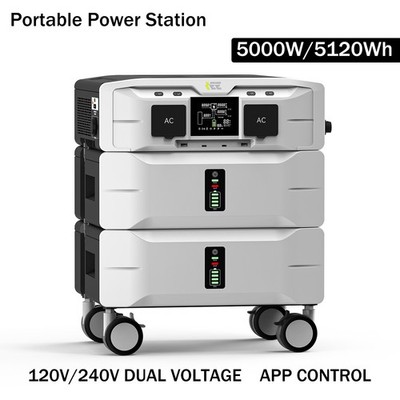 Outdoor Power Station Home Emergency Backup Power 5000W IEE 5120Wh
