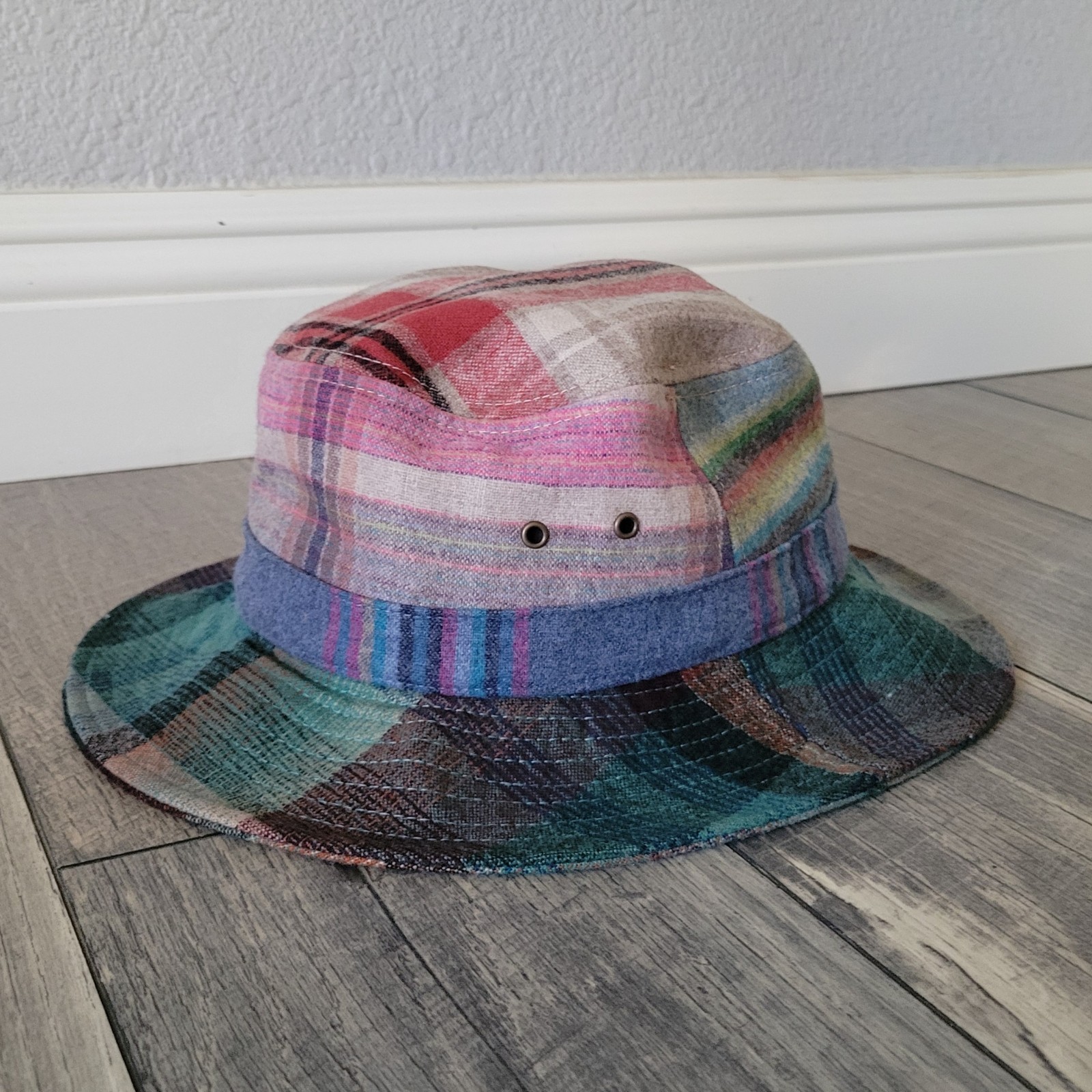 Pendleton Bucket Hat Multicolor Patchwork Plaid 1… - image 1