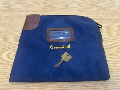 アンティーク雑貨 U.S.A. VINTAGE Bank Deposit Bag Vintage Comerica Bank Deposit Money Bag Zippered Lock With Key | eBay