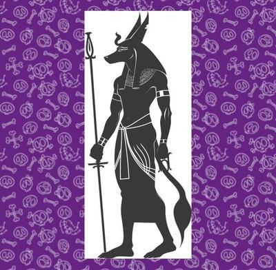 Anubis Gott der Unterwelt, Silhouette Vinyl Aufkleber, altägyptisch 8''