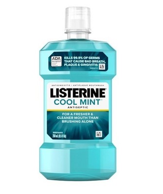 Listerine Cool Mint Antiseptic Mouthwash for Bad Breath, Plaque and Gingivitis