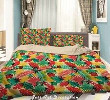 3D Floral Tropical Leaves Green Quilt Cover Set Duvet Cover Bedding Pillowcases