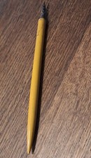 Alter Federhalter Kalligraphie Holz Gelb mit Feder Vintage