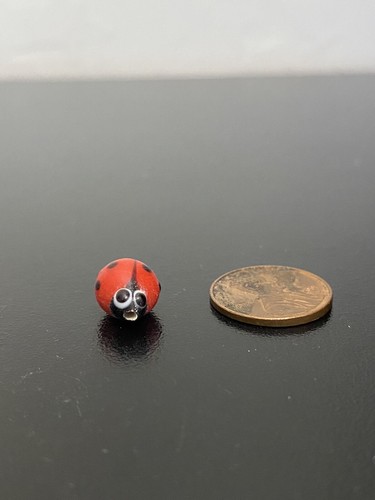 Glass Figurine Collectibles Miniature Bead Figure Ladybug Lady Bug Lot Of 15 - Picture 2 of 6