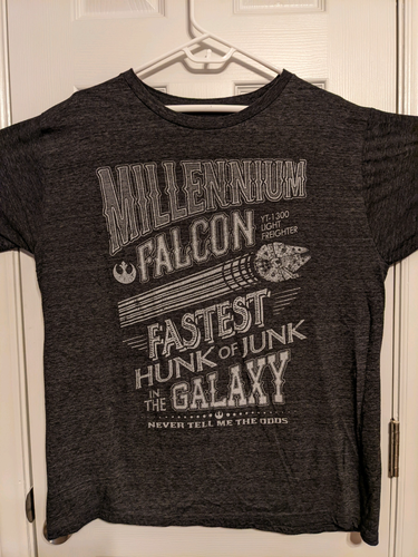 Star Wars Millennium Falcon "Fastest Hunk of Junk In the Galaxy" XL Gray T-Shirt - Picture 2 of 4