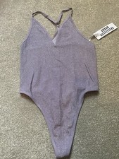 Urban Outfitters Out From Under Lilac Sparkly Glitter Bodysuit - Size Small
