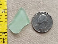 GENUINE BEACH SEA GLASS SURF TUMBLED SEAFOAM LIGHT GREEN FOAM OCEAN PENDANT R06