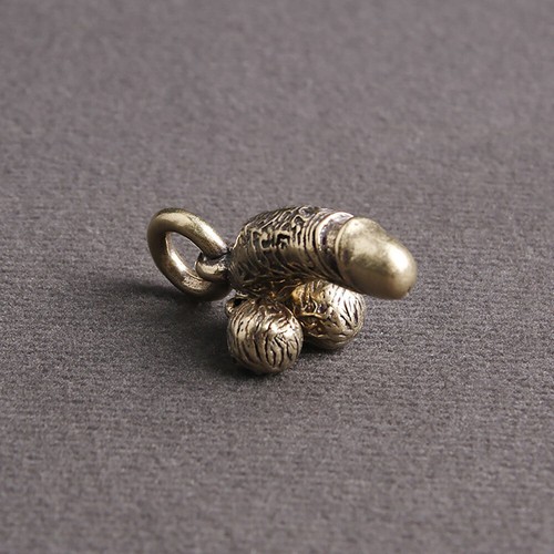 2 pièces porte-clés étiquette clé homme organes génitaux pénis pendentif laiton hommes femmes amis amusant - Photo 11/12