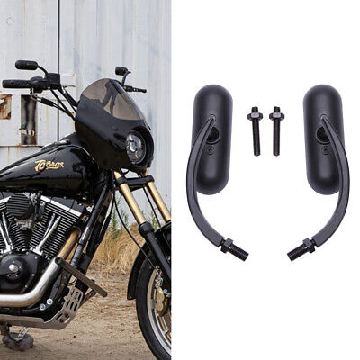 Motorcycle Black Oval Rearview Mirrors for Harley-Davidson Dyna Electra Glide