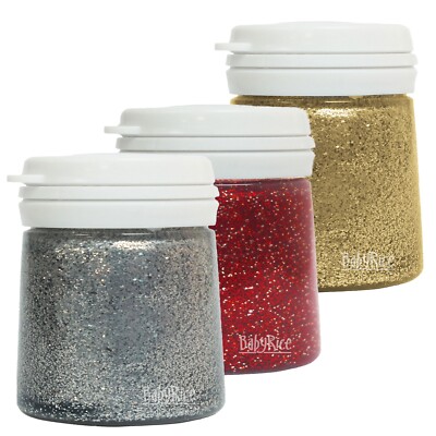 Mehrzweck Glitzerfarbe 20ml 100ml, Kunstbedarf Basteln, Silber, Gold oder Rot