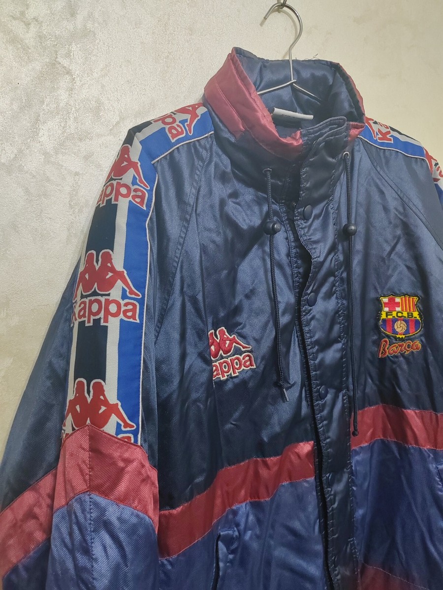 BARCELONA FC 1995 KAPPA BENCH COAT JACKET RARE BARCA CHANDAL RARE