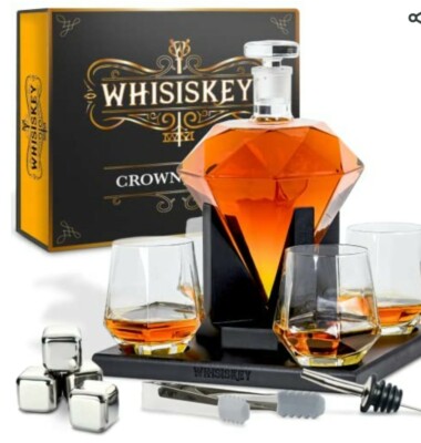 Whisky Karaffe & Gläser Set Whiskygläser Geschenk für Oma und Opa Whiskey Set