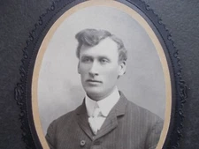 Osceola, Nebraska & STROMBURG at CLARK Portrait Studio Cabinet Photo Young Man