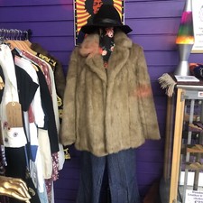 VINTAGE FAUX FAKE FUR COAT