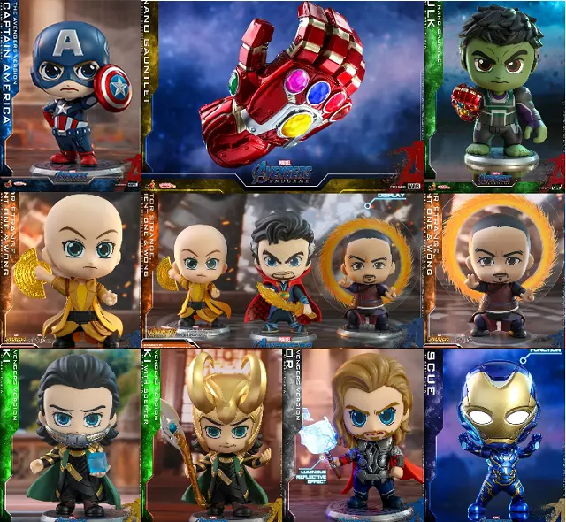Hot Toys Cosbaby Avengers Endgame Bobble Head Dolls Marvel Super Hero Figure Set