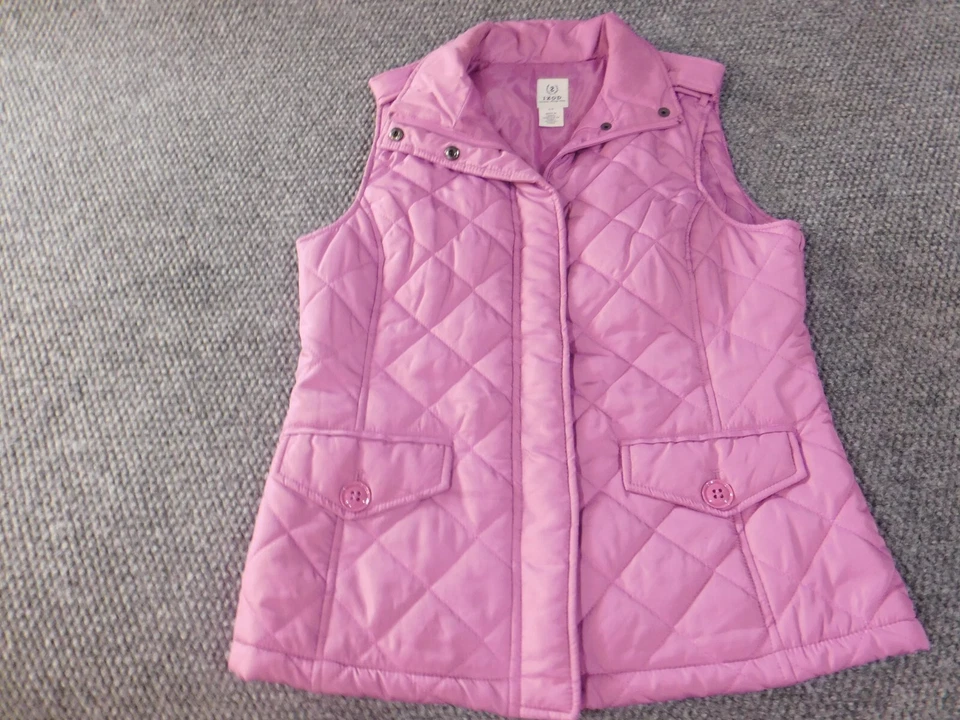 Izod Vest Womens Small Purple zip puffer bubble snap classic polyester - Image 2 of 4