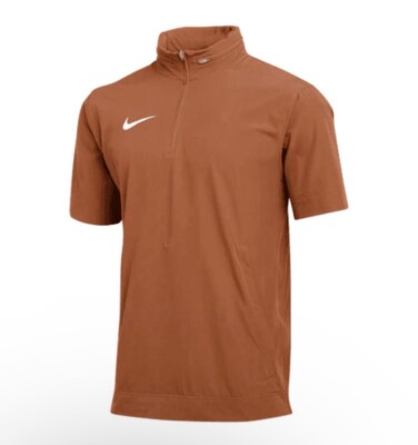 Nike Coach's Men's Short-Sleeve Woven Desert Orange Texas DV6755-802 Size Small