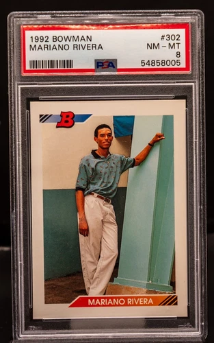 54858005 Mariano Rivera 1992 Bowman Baseball #302 HOF Yankees Rookie PSA 8