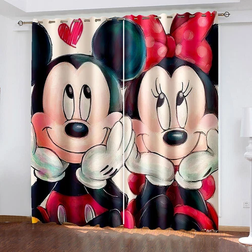 Tende oscuranti spesse per bambini Topolino e Minnie anello termico occhiello superiore - Foto 7 di 53