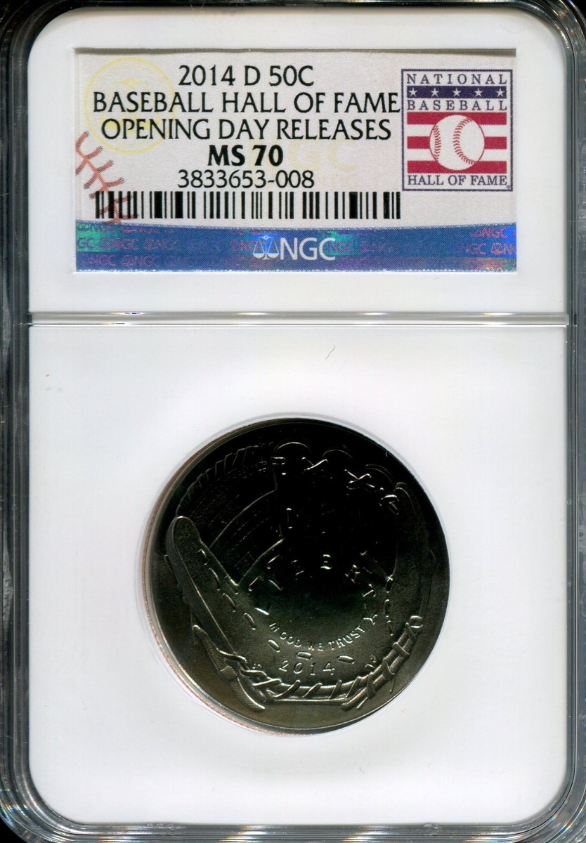 2014-P $1 SILVER BASEBALL HALL OF FAME NGC MS 70 OPENING DAY