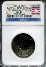 2014-P $1 SILVER BASEBALL HALL OF FAME NGC MS 70 OPENING DAY RELEASES