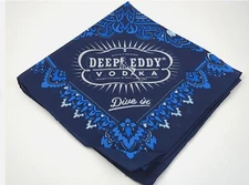NWOT DEEP EDDY VODKA AUSTIN BANDANA HANDKERCHIEF FACE MASK Blue & White 21 x 21”