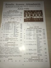 Db15- Aston Villa Legend Johnny Dixon Hans Signed Autograph Results Sheet